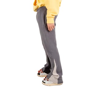 Buy Men's Custom High Quality Casual Flared Jogger Track Pants Patchwork Elastic Waistband Mens Stacked Flare Sweatpants for Men - Product Image 5