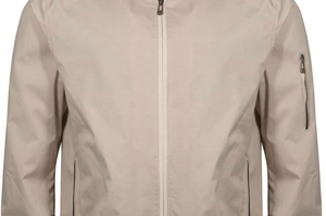 Men's Beige Solid Silk Shell Bomber Jacket Stand Collar Zipper Closure Hooded Breathable Streetwear Winter Wear - Product Image 4