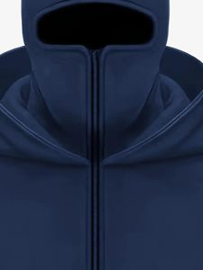 Sweat-shirt à double capuche pour homme, avec fermeture éclair et poche, coupe-vent, chaud, veste de sport, manteau à capuche décontracté pour homme - Product Image 4