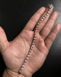 Pulsera Clásica de Plata de Ley con Morganita Color Durazno en Forma Ovalada para Unisex, Hombres y Mujeres, Certificada por IGI - Product Image 5