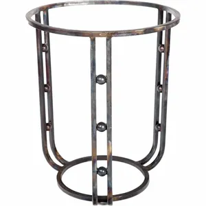 Scandinavian Metal Coffee Table with <b>Oak</b> Wood Top and Black Powder Coated <b>Frame</b> FurnitureRound Metal Coffee Table Industrial - Product Image 1