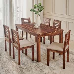 Modern Solid Teak <b>Wooden</b> Rectangle <b>Dining</b> <b>Table</b> <b>Rustic</b> Design Stable Home Furniture 4 Seater - Product Image 5