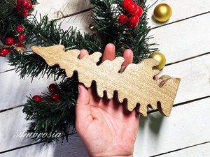 <b>Wooden</b> Christmas Tree Decor Tabletop <b>Rustic</b> Laser Cut Holiday Decoration Winter Home Decor Plant Theme 1PC - Product Image 5