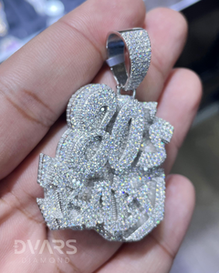 Pendentif personnalisé avec nom ou numéro, serti de moissanite taille brillant, style Hip Hop Rock Rapper, bijoux de mode - Product Image 2