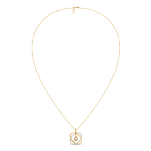 Geometric 14K <b>Rose</b> <b>Gold</b> 0.30ct Pave Style Lab Grown Diamond Elegant Interlocking <b>Pendant</b> <b>Necklace</b> Teardrop Halo <b>Pendant</b> <b>Necklace</b> - Product Image 4