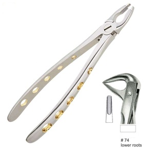 Pinzas de Extracción Manual para Raíces Inferiores # 74 Instrumentos de Laboratorio Dental de Ortodoncia, Ligeros, de Acero Inoxidable Alemán, Venta al por Mayor - Product Image 1