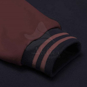 แจ็คเก็ตวาร์ซิตี้แบบติดกระดุมสำหรับนักศึกษาจบการศึกษา สไตล์สตรีทแวร์ ราคาส่งจากโรงงาน (OEM) ราคาถูก - Product Image 4