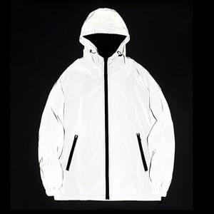 <b>High</b> <b>Visibility</b> Reflective Hooded Windbreaker Unisex Outdoor <b>Running</b> <b>Jacket</b> with Pocket Low MOQ - Product Image 4
