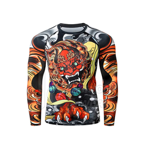 <b>Compression</b> <b>Shirts</b> Long Sleeve Custom BJJ Rash Guard MMA Heat-Transfer Printed <b>Men's</b> Full Sleeve Breathable Eco-Friendly Quick - Product Image 1