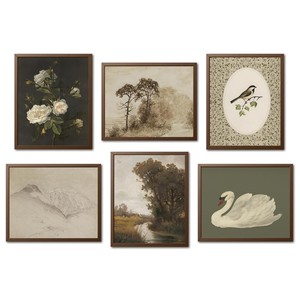 Mango Wood Traditional Rectangular Decorative Wall <b>Art</b> Frames-Hand-Painted Botanical Prints Aqudus Saleem Brand Wholesale - Product Image 1