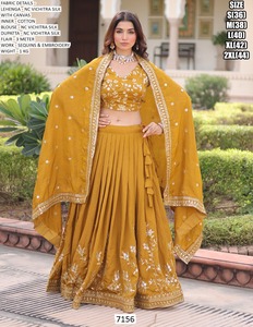 Meher <b>Rang</b> Lehenga-Elegant Winter/Summer Floor-Length NC Vichitra Silk Lehenga Choli Bhandhani Dupatta for Diwali Party - Product Image 2