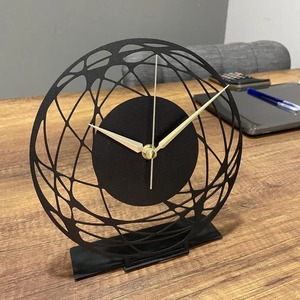 Black Unique Design Metal <b>Table</b> <b>Clock</b> For Office Cabin Decoration Library <b>Table</b> Decoration And Cafe Counter Display Piece - Product Image 3