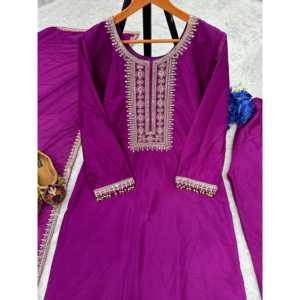 Salwar Kameez de Poliéster de Diseño para Fiestas, Top y Pantalón con Dupatta Elegante - Product Image 4