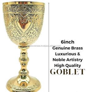 Gobelet à vin royal en laiton massif, design classique, tasse décorative pour la maison, gobelet de style royal pour cadeau et souvenir - Product Image 2