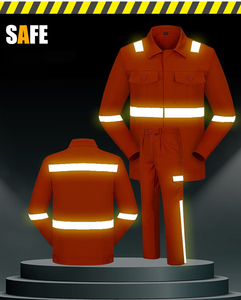 เสื้อผ้าก่อสร้างแบบสะท้อนแสงกันน้ำ ชุดทำงานจราจร ชุดทำงานทำความสะอาด แขนยาว เสื้อนิรภัย ชุดทำงานแบบมีกระเป๋า 2026 - Product Image 2