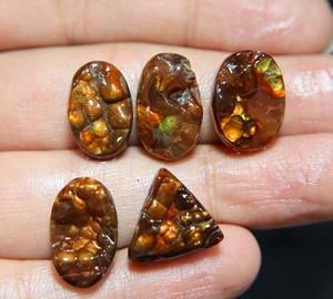 Natural Fire Agate Druzy Cabochon Mix Shape Smooth Loose Stone Wholesale - Product Image 4