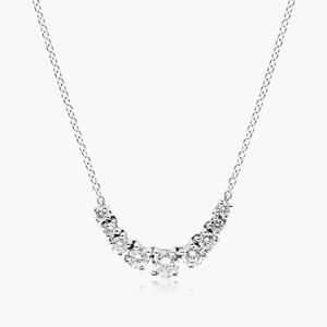 0.50CT Lab Grown Diamond IGI Certified Graduated <b>Necklace</b> 10KT Gold Curved Cluster Pendant Luxury Wedding Fine Jewelry OEM ODM - Product Image 1