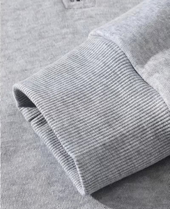 Men's Gray Hooded Sweatshirt Set Two-Piece Solid Color Casual Winter Wear Breathable Long Sleeve Customizable Colors 380g - Product Image 6