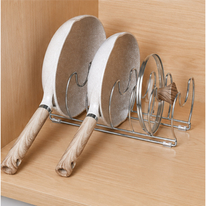 High Quality Heavy Duty Metal Kitchen Cookware Organizer <b>Pot</b> and Pan Rack with Lid <b>Holder</b> Stand for Space-Saving Cabinet Storage - Product Image 4