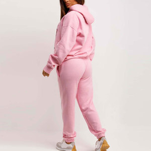 Conjunto Deportivo de Primavera para Mujer, de Alta Calidad, Personalizado, de Forro Polar, Nuevo Diseño, Estilo Urbano, para Gimnasio, Tallas Grandes, Informal, de Dos Piezas, con Sudadera con Capucha - Product Image 2