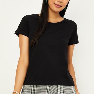 Camiseta Lisa de Cuello Redondo para Mujer, Camiseta Informal Regular, Ropa Básica para Mujer - Product Image 2