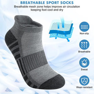 Youth Fitness Active Sports Athletic Spandex/Nylon <b>Grip</b> Crew <b>Socks</b> Customizable Stretch Fabric Soccer Anti-Bacterial Breathable - Product Image 5