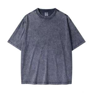 <b>Acid</b> Wash Heavyweight Oversized <b>Drop</b> Shoulder Street Style Plus Size T-Shirt 100% Organic Cotton OEM Supplier Bangladesh - Product Image 1