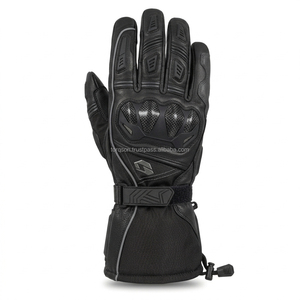 Stylish motorbike winter <b>gloves</b> designed with thermal comfort durable materials and adjustable straps for winter commuting - Product Image 3