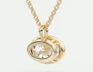 Collar con Dijes de Letras Engastados y Diamantes VVS, Chapado en Oro sobre Plata 925, Joyería de Fiesta para Mujer - Product Image 4