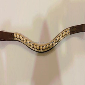 Dernière conception 3 rangées de cristaux d'argent et chaîne de perles bling en cuir véritable, bandeau de sourcil de cheval dans toutes les tailles et couleurs personnalisées, offre spéciale - Product Image 4