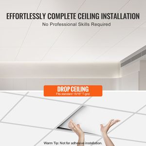 "Premium PVC Foam Lay-in <b>Ceiling</b> Tiles 10 Pack 24 X 48 in Fire-Rated Easy Install Good Flexibility" - Product Image 5