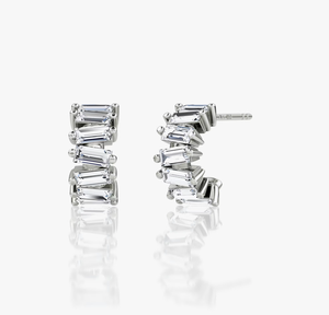 <b>Hoops</b> Earrings Diamond Earrings Gold and <b>Silver</b> Earrings Natural and Lab Grown Diamonds Earrings <b>Hoops</b> Fine Jewelry for Women - Product Image 2