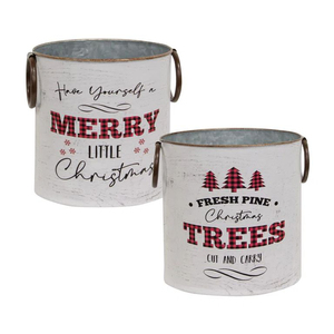 Farms Galvanized Metal Buckets Christmas <b>Trees</b> Design Rustic Planters Home Decor - Product Image 4