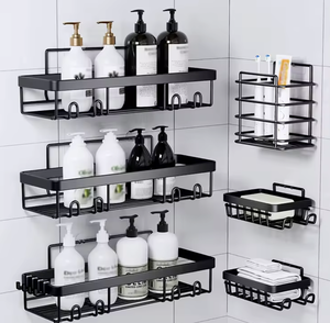 OEM/ODM Vietnam Lot de 6 paniers de douche anti-rouille – Organisateur mural en métal pour salle de bain, étagère adhésive sans perçage - Product Image 1