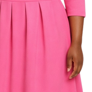 Vestido Rosa para Mujer, Elegante, Entallado, Midi, Casual, de Manga Larga, Ecológico, Transpirable, para Oficina, Eventos Formales y Fiestas - Product Image 5