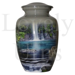 Tropical Waterfall Cremation Urn Memorial <b>Ash</b> Container Nature-Inspired <b>Keepsake</b> Funeral Elegant Durable Premium Quality - Product Image 2