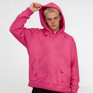 Hoodie Homme Personnalisé en Coton Épais, Coupe et Couture Surdimensionnées, Effet Délavé à l'Acide, Coupe Courte et Boxy, Grammage Lourd, Modèle Vierge - Product Image 1