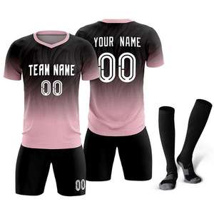 Custom Purple Yellow Soccer Jersey Set V-Neck Short Sleeve Sublimated Breathable Unisex Adult Team Apparel - Product Image 1