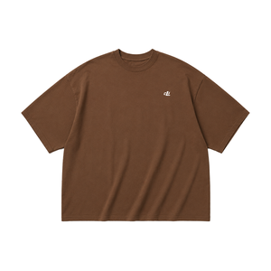Camisetas casuales de algodón grueso con hombros caídos para hombre, cuello redondo acanalado, color liso, corte holgado, estilo urbano, logotipo personalizado, OEM, venta al por mayor - Product Image 2