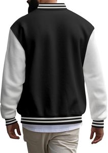 Chaqueta Varsity de Lana/Poliéster para Hombre, Diseño Personalizado, Estilo Urbano, Logotipo Frontal, Cuello Alto, Transpirable, Impermeable, Otoño, Personalizable - Product Image 4