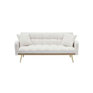 69-Inch Beige Adjustable for Teddy <b>Sofa</b> Bed for <b>Small</b> Space for Living Room and <b>Bedroom</b> - Product Image 6