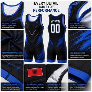 <b>Men</b>’s Custom Sublimated <b>Wrestling</b> <b>Singlet</b> Stretch Compression Lightweight Breathable Personalized Team Name Logo Competition - Product Image 3