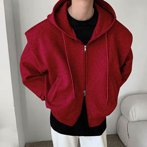 Sudadera con capucha extragrande de doble cremallera, transpirable, personalizada, unisex, informal, de corte holgado - Product Image 1