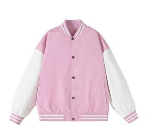 OEM Wholesale Men's Varsity <b>Jacket</b> Customized Front Breathable High Street Style <b>Waterproof</b> Leather Woven Winter Plus Size - Product Image 1