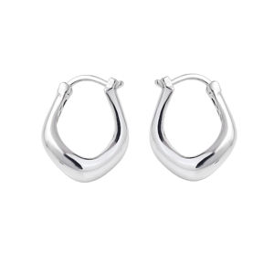 BOHEMIAN 925 STERLING SILVER PLATED HOOP <b>EARRINGS</b> FOR WOMEN ELEGANT ANNIVERSARY JEWELRY GIFTS LIGHTWEIGHT CLASSIC DAILY WEAR - Product Image 1