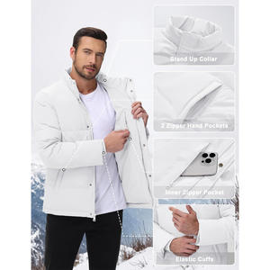 Veste d'hiver pour homme avec logo personnalisé, rembourrage épais, coutures durables, fermeture éclair sécurisée et fabrication professionnelle de vêtements. - Product Image 2
