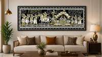 Panneau mural décoratif de style Pattachitra, peinture folklorique indienne artisanale pour la décoration intérieure et la vente en gros
