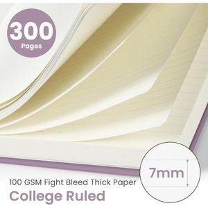 Cuaderno Espiral con Tapa Dura y Páginas Rayadas para Mujer, 300 Páginas, Tamaño B5 (7.1"x10"), Rayado para la Universidad y el Trabajo - Product Image 3