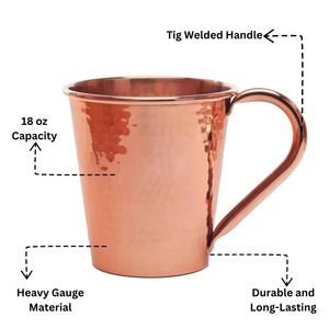 Artisan Traditional Rustic Vintage Luxury Premium Copper <b>Mug</b> with <b>Large</b> Capacity Handle-Wedding Gift Drinkware - Product Image 6