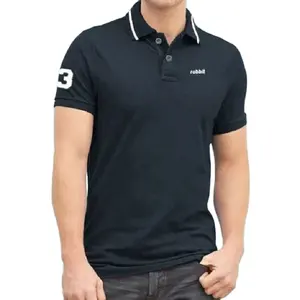 Áo Polo Đồng Phục Màu Trơn Polyester Thiết Kế Bán Chạy Áo Polo Nam Logo Tùy Chỉnh